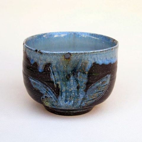 Christine Pedley, cuisson au sel, bol à thé bleu