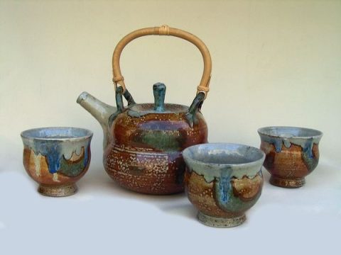 Christine Pedley, cuisson au sel, théière et bols